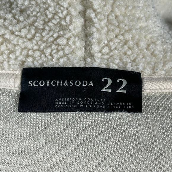 Men's XL Cream Scotch & Soda Sherpa Pullover Hoodie - Picture 12 of 16